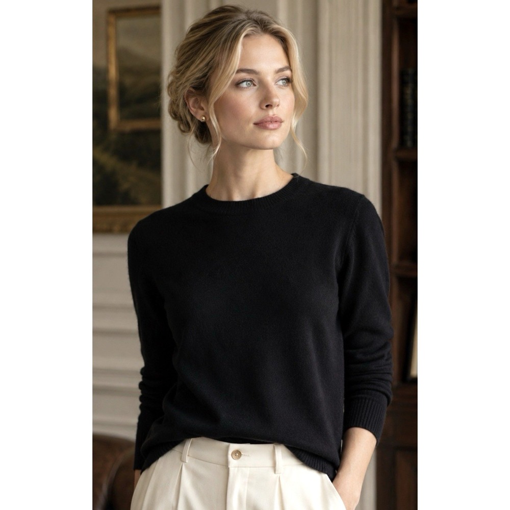 Marconi 100% Cashmere Sweater Womens Size M Quiet Luxury Minimalist Old Money